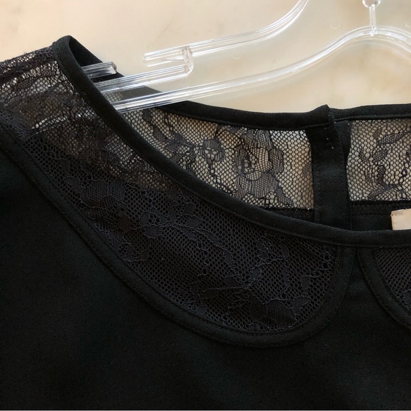 LOFT Black Lace Peter Pan Collar Blouse Size Large - Picture 8 of 11